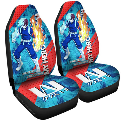 My Hero Academia Car Seat Covers Hero Shoto Todoroki Graphic Seat Covers Blue