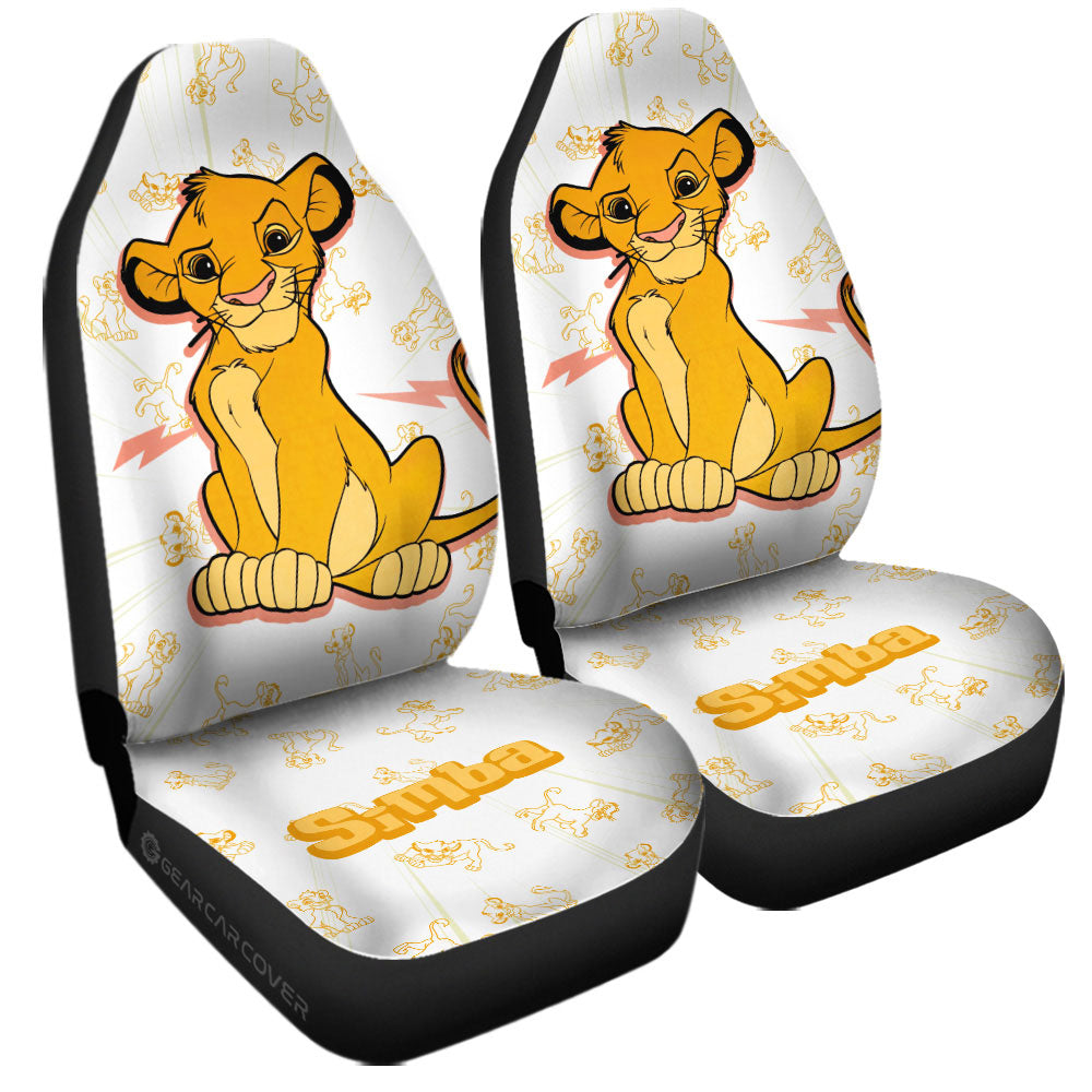 LK Car Seat Covers LK Simba Character Pattern Seat Covers White Yellow