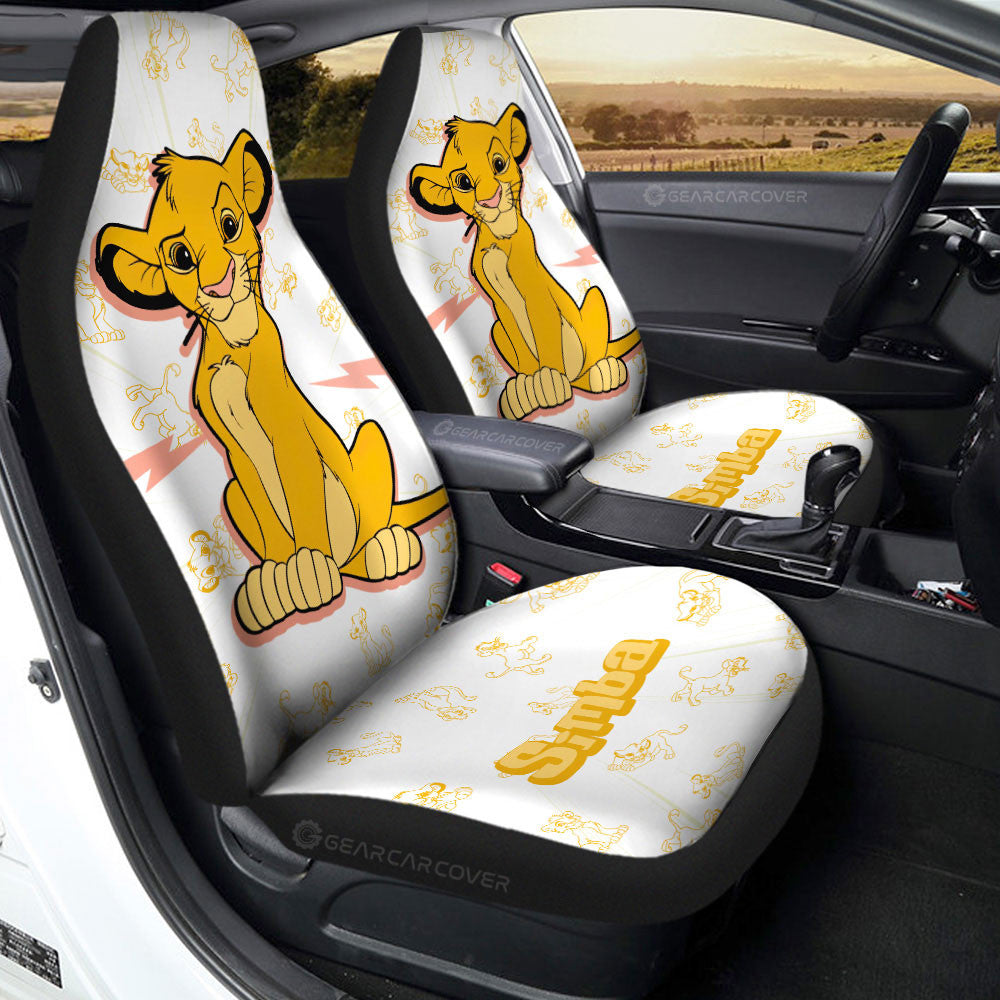 LK Car Seat Covers LK Simba Character Pattern Seat Covers White Yellow