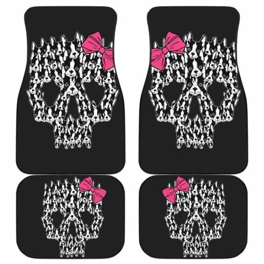Dog Car Floor Mats Skull Girls And Dogs Ribbon Pattern Car Mats
