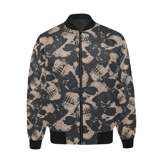 Skull Bomber Jacket Skull Head Drawing Pattern Bomber Black Unisex