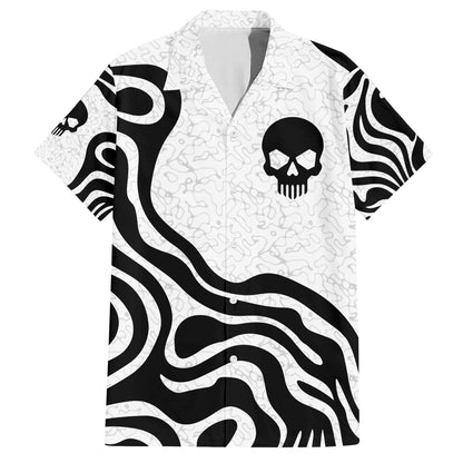 Skull Hawaii Shirt Skull Born To Die Pattern Hawaiian Shirt Black White Unisex