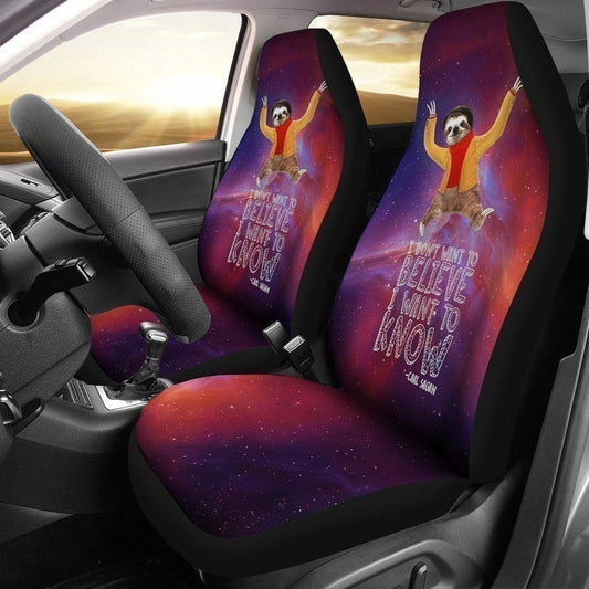 Sloth Car Seat Covers Sloth I Don't Want To Believe Seat Covers Colorful