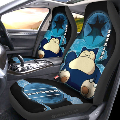 PKM Car Seat Covers Sleepy PKM Snorlax Graphic Seat Covers Black Blue