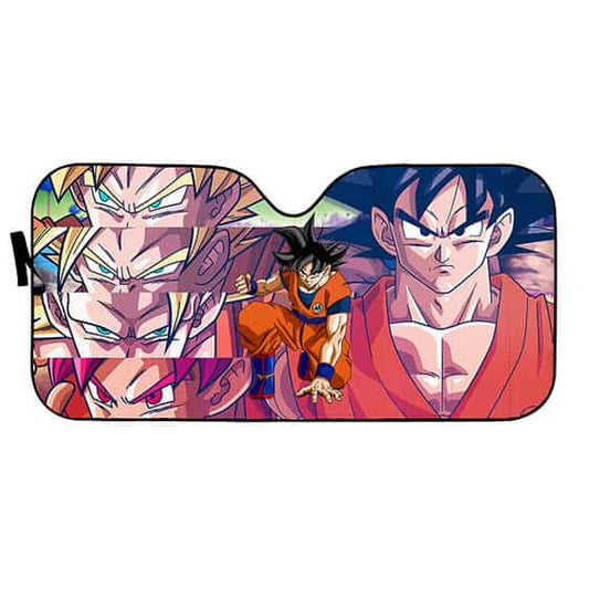 Dragon Ball Car Sun Shade Son Goku Super Saiyan Forms Vintage Art Winshield Sun Shade Colorful