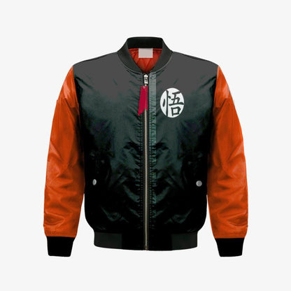 Dragon Ball Bomber Jacket Dragon Ball Son Goku Character Bomber Black Orange Unisex