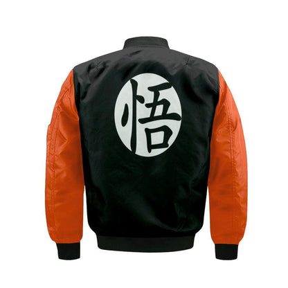 Dragon Ball Bomber Jacket Dragon Ball Son Goku Character Bomber Black Orange Unisex