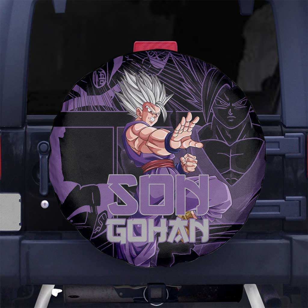Dragon Ball Spare Tire Cover Dragon Ball Son Gohan Manga Pattern Tire Covers Black Purple