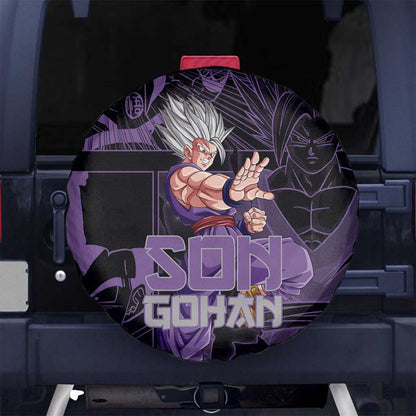 Dragon Ball Spare Tire Cover Dragon Ball Son Gohan Manga Pattern Tire Covers Black Purple