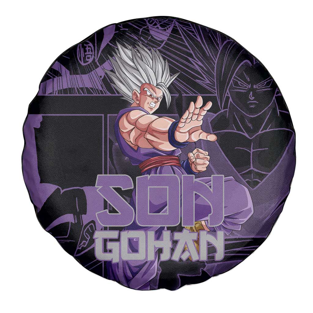 Dragon Ball Spare Tire Cover Dragon Ball Son Gohan Manga Pattern Tire Covers Black Purple