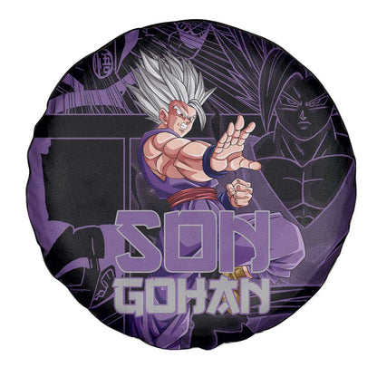 Dragon Ball Spare Tire Cover Dragon Ball Son Gohan Manga Pattern Tire Covers Black Purple