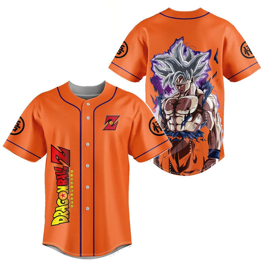 Dragon Ball Baseball Jersey Songoku Dragon Ball Jersey Shirt Orange Unisex Adult New Release