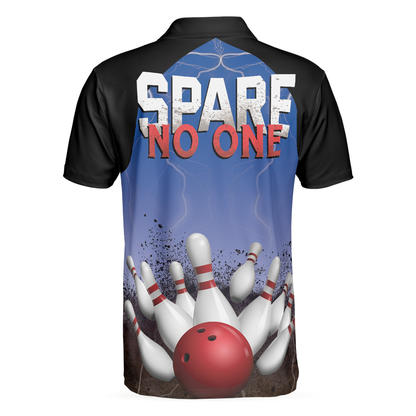 Bowling Polo Shirt Spare No One Bowling Boys Polo Shirts Black Blue