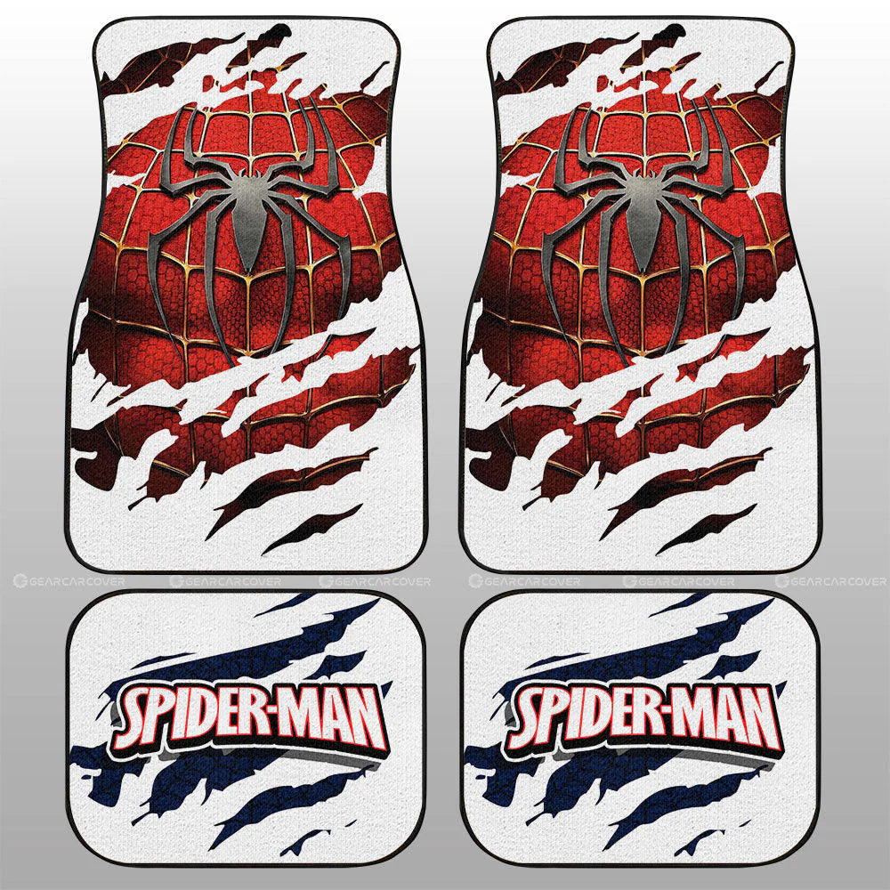 Spiderman Car Mats Spiderman Original Suit Torn Sheet Car Floor Mats Red White