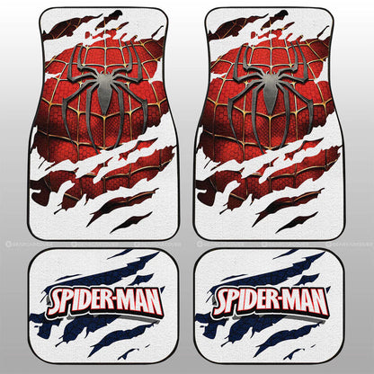 Spiderman Car Mats Spiderman Original Suit Torn Sheet Car Floor Mats Red White