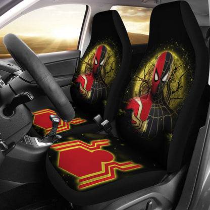 Spiderman Car Seat Covers Spider Man Black Suit No Way Home Moonlight Seat Covers Black Red