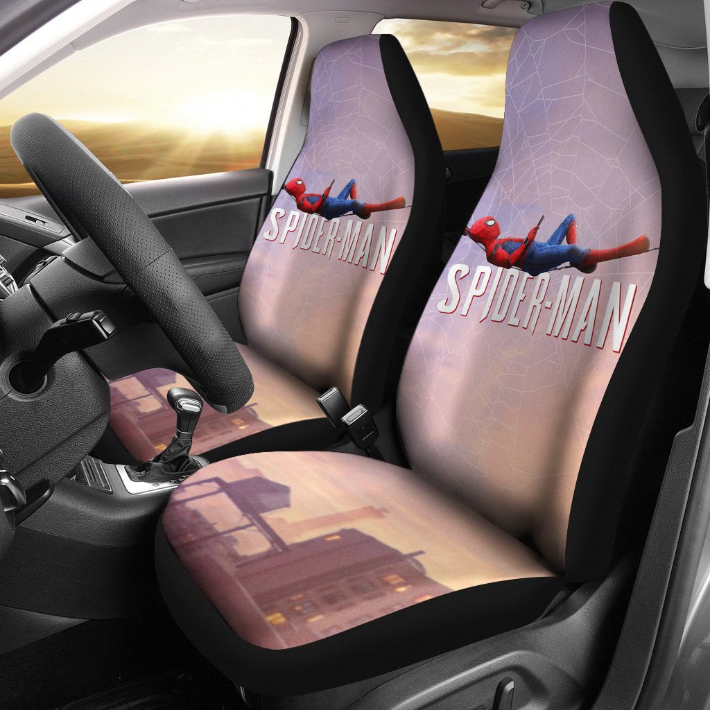 Spiderman Car Seat Covers Spiderman Lying On The Web Seat Covers Purple