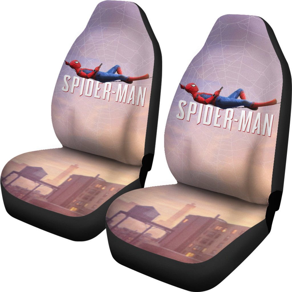 Spiderman Car Seat Covers Spiderman Lying On The Web Seat Covers Purple