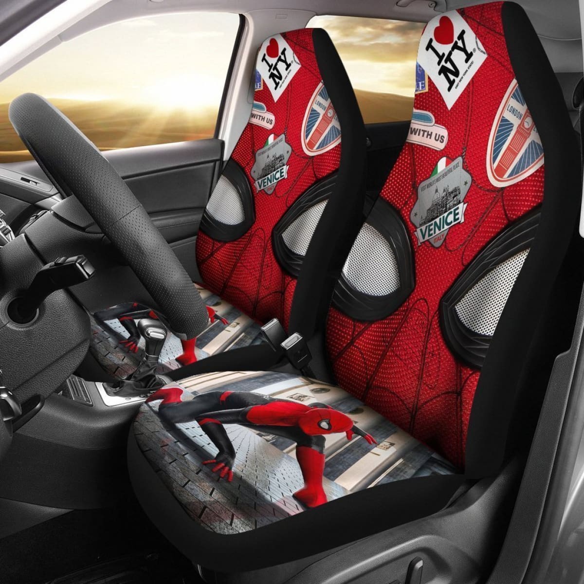 Spiderman Car Seat Covers Spider Man Far From Home Seat Covers Red