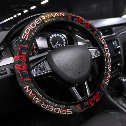 Spiderman Steering Wheel Cover Spiderman Far From Home Driving Wheel Cover Gray