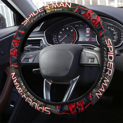 Spiderman Steering Wheel Cover Spiderman Far From Home Driving Wheel Cover Gray