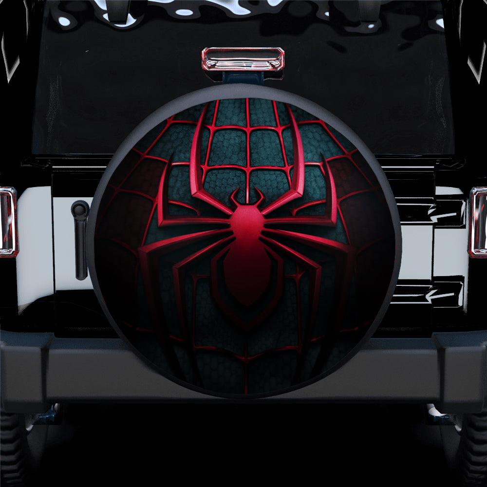 Spiderman Spare Tire Cover MV Spiderman Suit Symbol Pattern Tire Covers Black Red