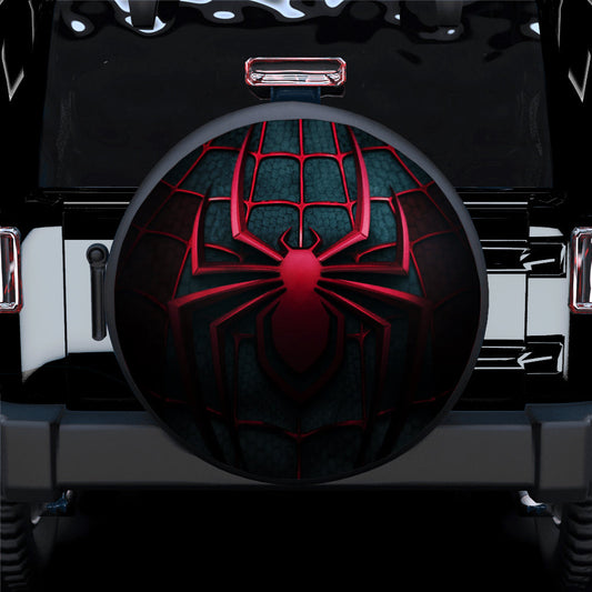Spiderman Spare Tire Cover MV Spiderman Suit Symbol Pattern Tire Covers Black Red