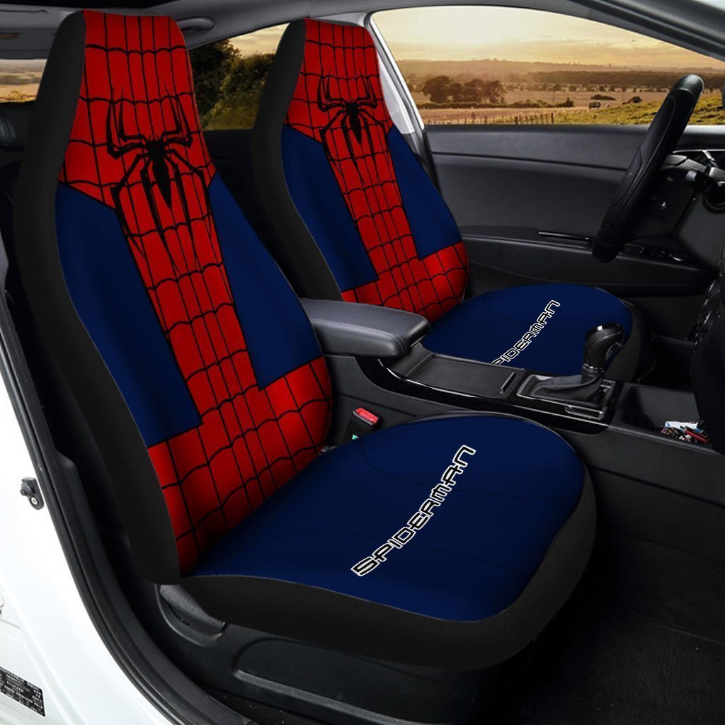 Spiderman Car Seat Covers Spiderman Uniform Graphic Seat Covers Red Bl ...