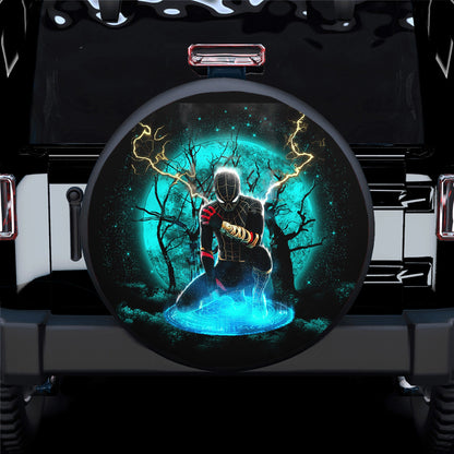Spiderman Spare Tire Cover MV Spiderman Black Suit No Way Home Moonlight Tire Covers Black Blue