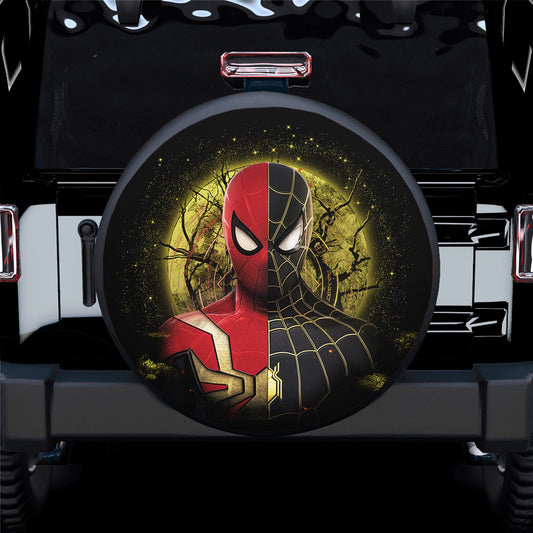 Spiderman Spare Tire Cover MV Spiderman Black Suit No Way Home Tire Covers Black Red