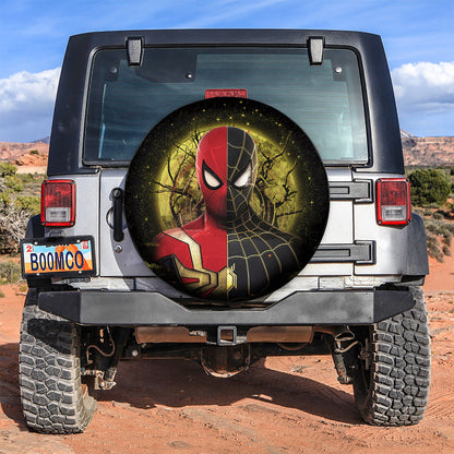 Spiderman Spare Tire Cover MV Spiderman Black Suit No Way Home Tire Covers Black Red