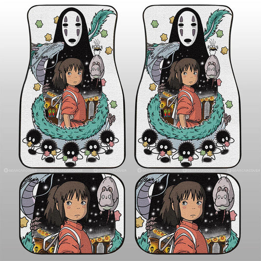 SGhibli Car Mats SGhibli Spirited Away No Face Chihiro Pattern Car Floor Mat Colorful