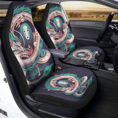 SGhibli Car Seat Covers Chihiro And Kohaku Graphic Seat Covers Colorful