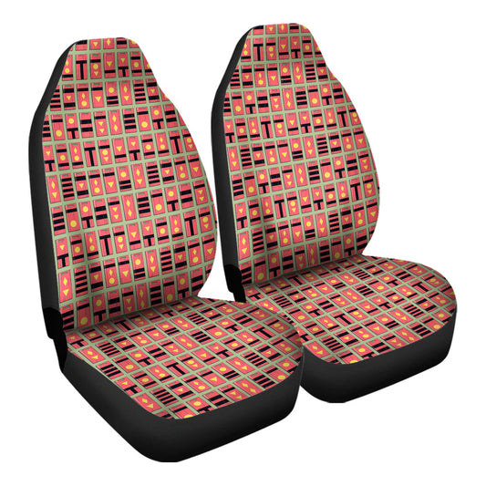 SGhibli Car Seat Covers Spirited Away Herb Cards Pattern Seat Covers Red