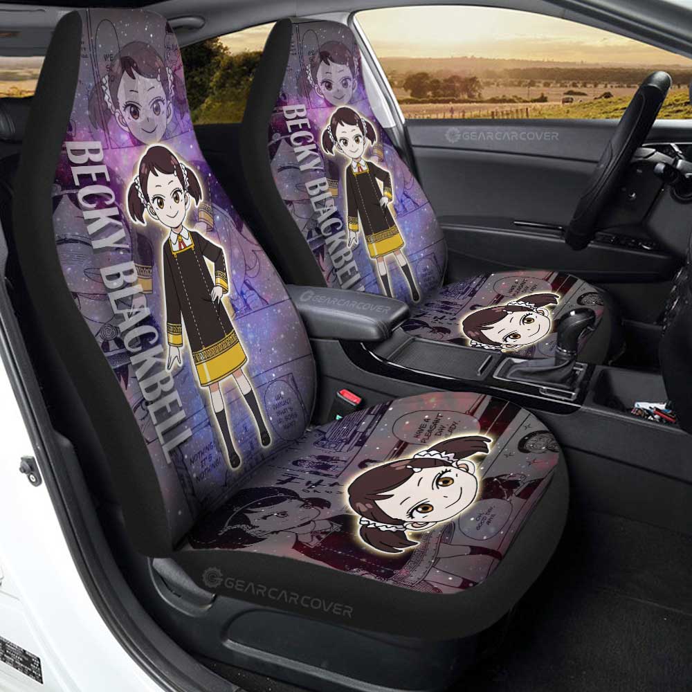 Spy X Family Car Seat Covers Spy X Family Manga Becky Blackbell Galaxy Style Seat Covers Purple Gray