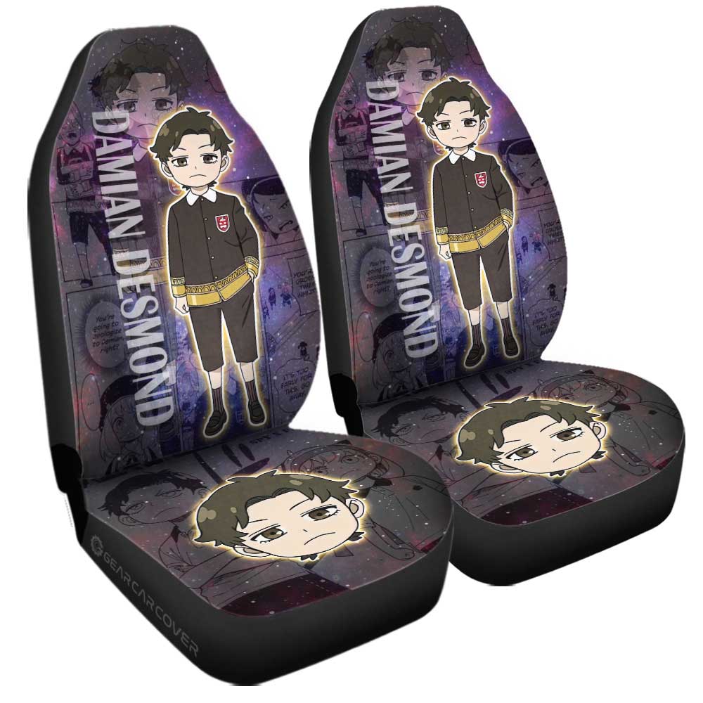 Spy X Family Car Seat Covers Spy X Family Manga Damian Desmond Galaxy Style Seat Covers Purple Gray