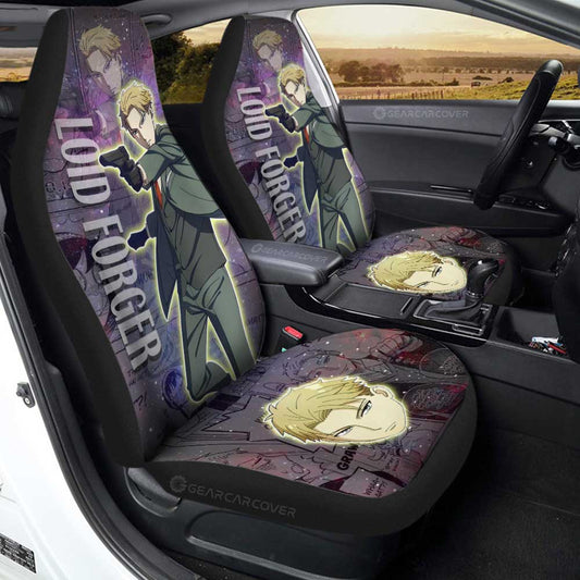 Spy X Family Car Seat Covers Spy X Family Manga Loid Forger Galaxy Style Seat Covers Pink Purple