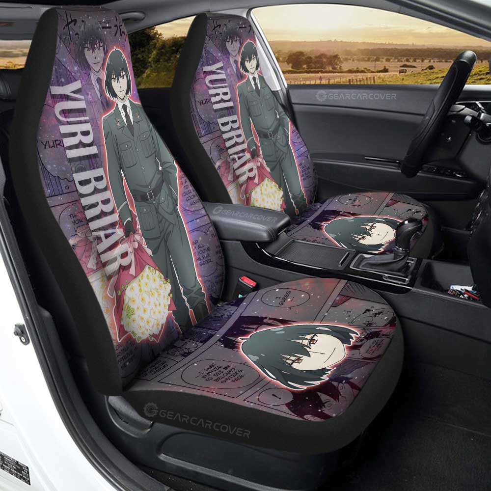 Spy X Family Car Seat Covers Spy X Family Manga Yuri Briar Galaxy Style Seat Covers Purple Gray