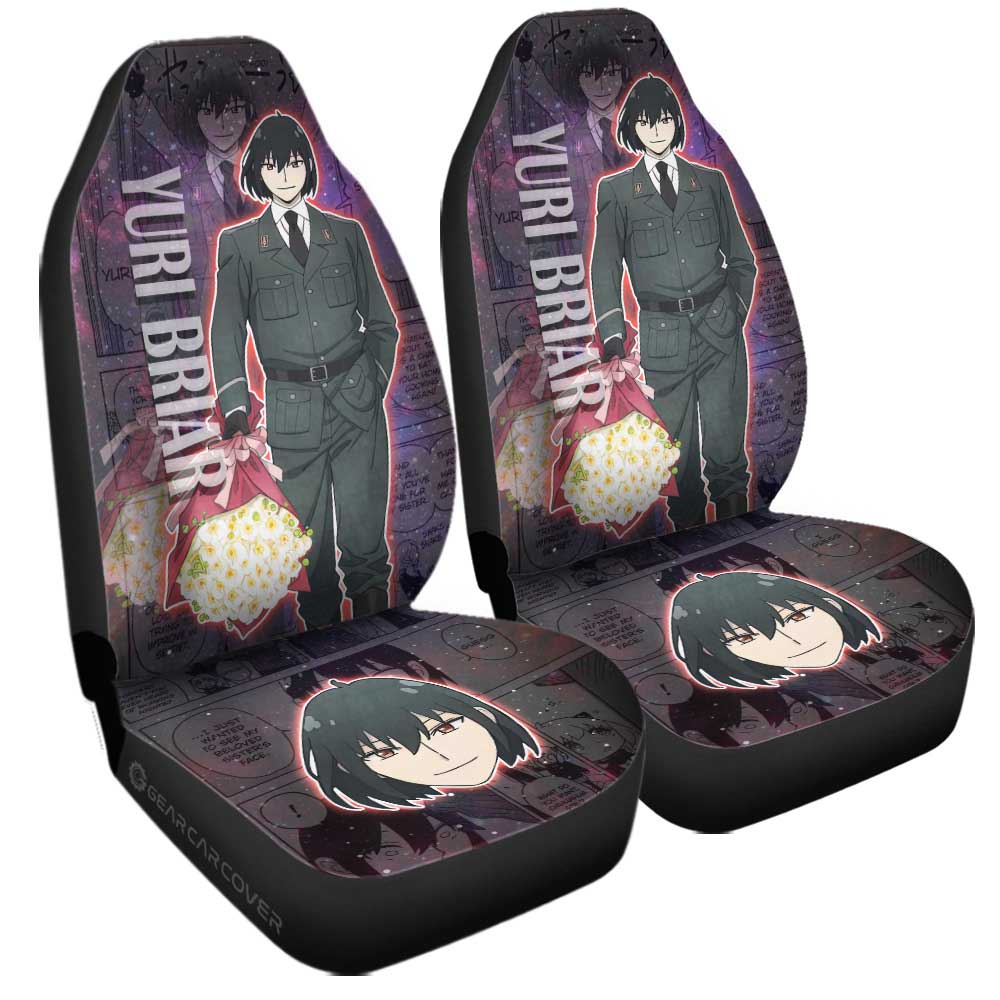 Spy X Family Car Seat Covers Spy X Family Manga Yuri Briar Galaxy Style Seat Covers Purple Gray