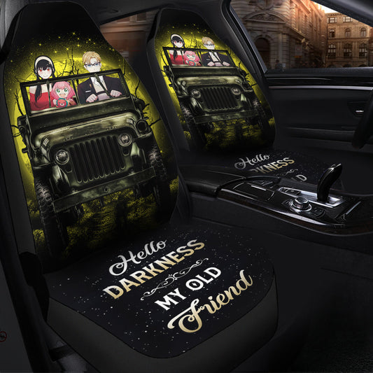 Spy X Family Yor And Anya Ride Jeep Moonlight Halloween Anime Car Seat Covers