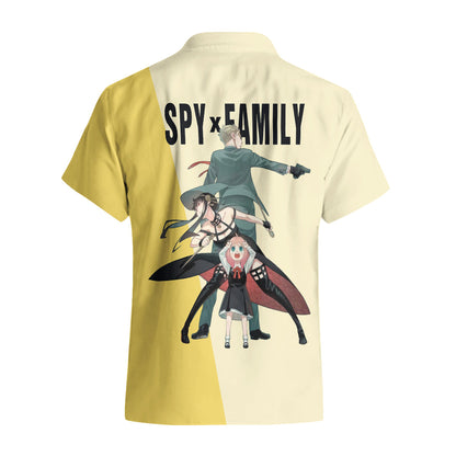Spyxfamily Hawaii Shirt Forger Family In Action Hawaiian Shirt Yellow Unisex