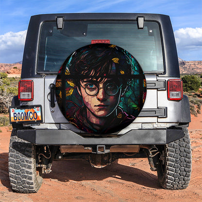 HP Spare Tire Cover HP Face Stained Glass Pattern Tire Covers Colorful