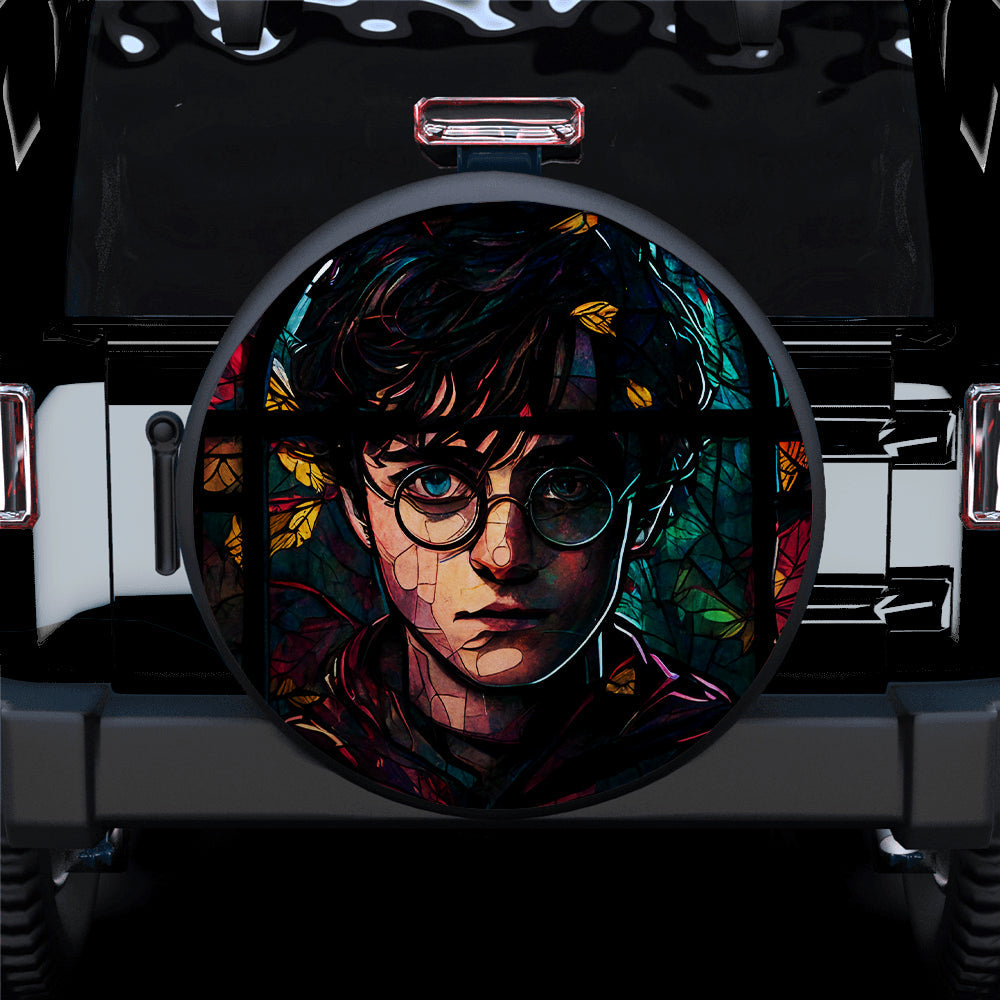 HP Spare Tire Cover HP Face Stained Glass Pattern Tire Covers Colorful