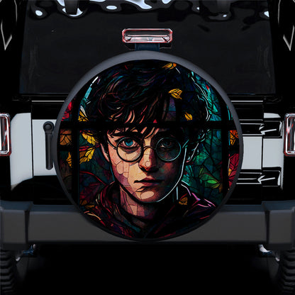 HP Spare Tire Cover HP Face Stained Glass Pattern Tire Covers Colorful