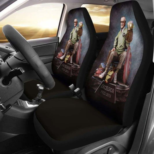 Stan Lee Car Seat Covers Stan Lee MV Items Graphic Seat Covers Gray