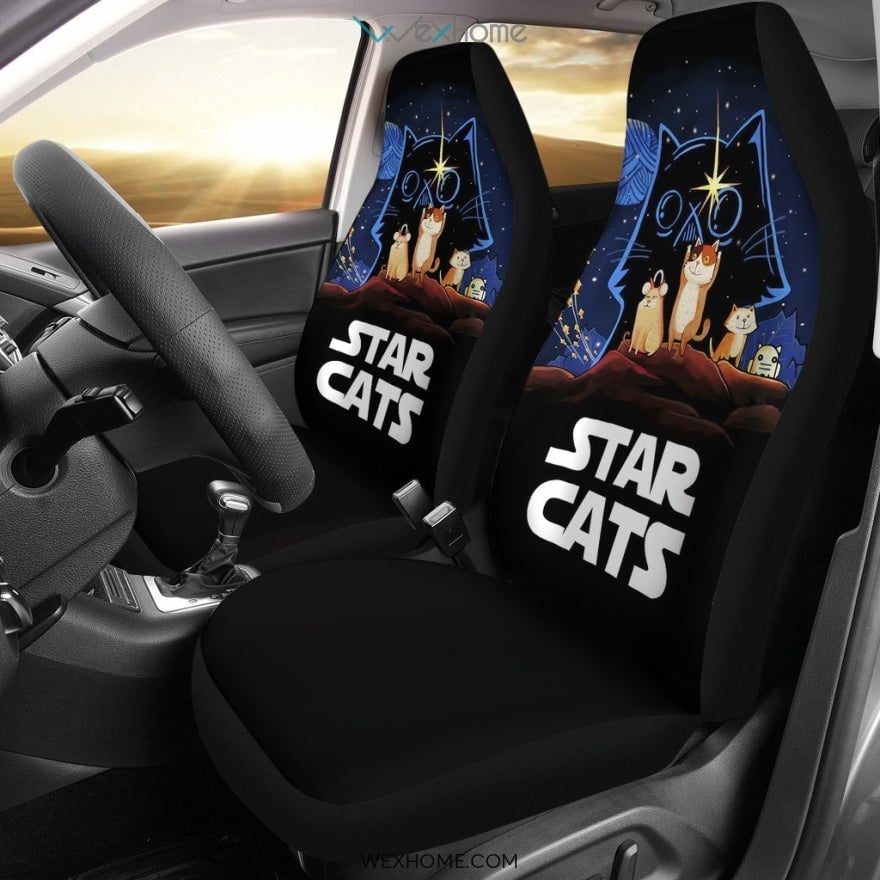 SW Car Seat Covers Star Cats Movie Poster Cosplay Seat Covers Black