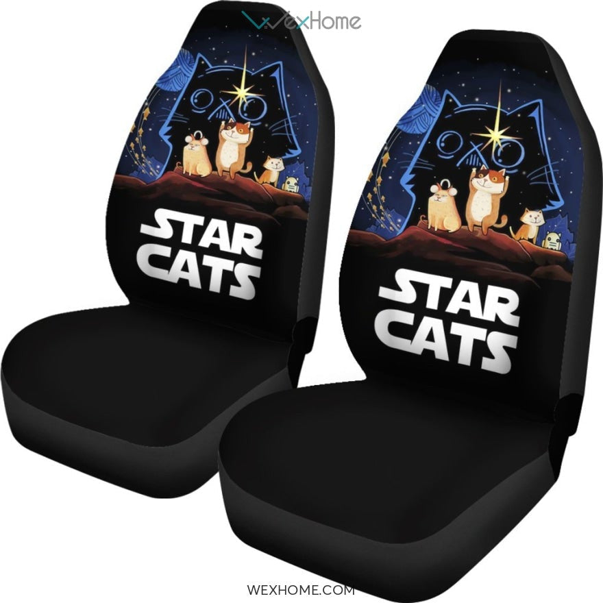 SW Car Seat Covers Star Cats Movie Poster Cosplay Seat Covers Black