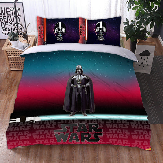 SW Bedding Set SW Pattern Dath Vader Graphic Duvet Covers Red Unique Gift