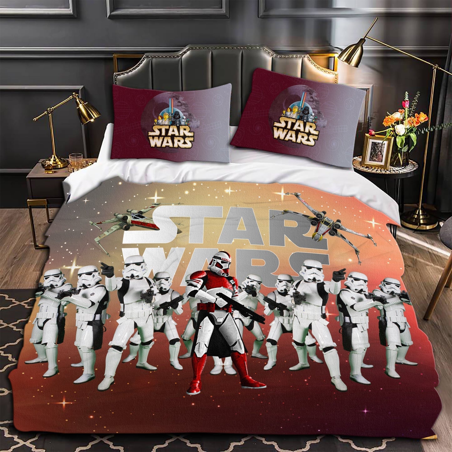 SW Bedding Set SW Red Clone Shock Trooper Duvet Covers Red White Unique Gift