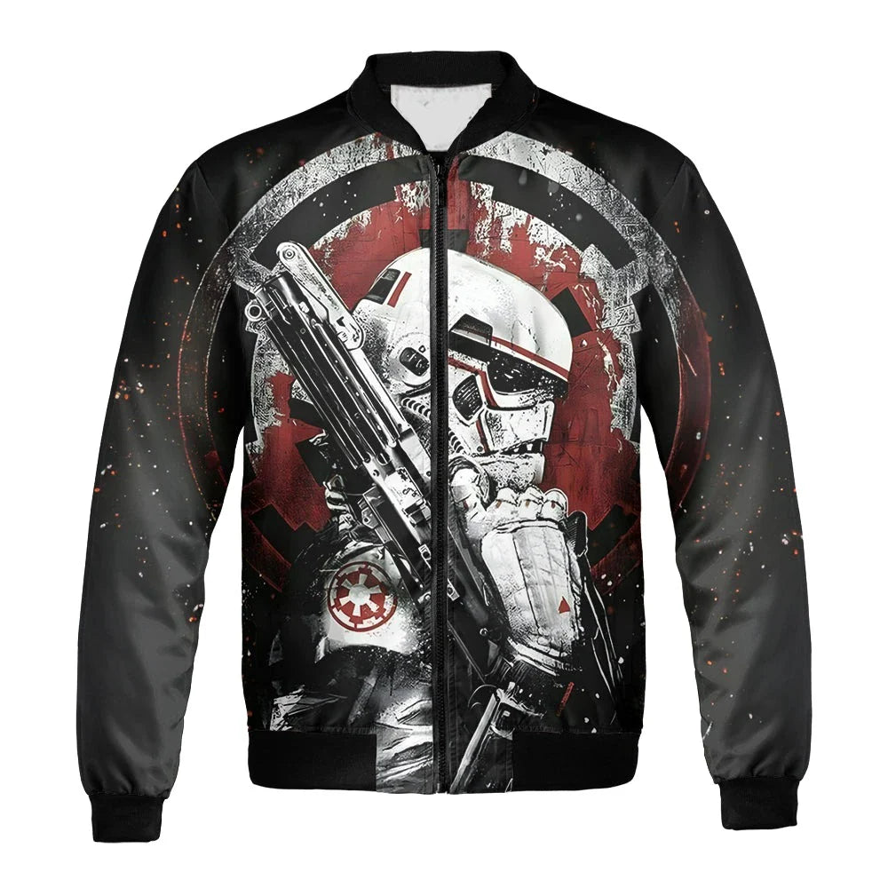 SW Bomber Jacket Stormtrooper Galactic Empire Symbol Bomber Black Unisex